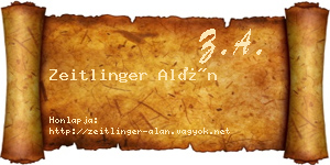 Zeitlinger Alán névjegykártya